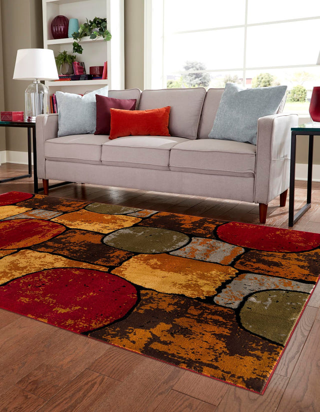 Multicolor 3' 1 x 5' 3 Cafe Rectangle Area Rug 100% Polypropylene With Cotton Backing Modern Abstract Design Carpet for Home Living Room Dining Office Decor for Sale at Rug Engine