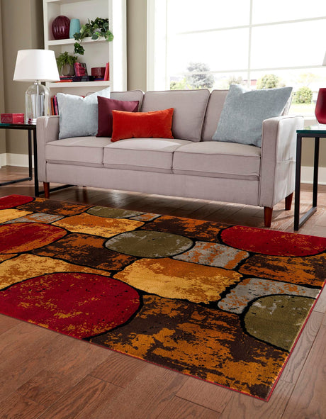Multicolor 7' 1 x 10' Cafe Rectangle Area Rug 100% Polypropylene With Cotton Backing Modern Abstract Design Carpet for Home Living Room Dining Office Decor for Sale at Rug Engine