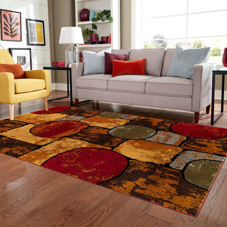 Multicolor 10' x 14' 1 Cafe Rectangle Area Rug 100% Polypropylene With Cotton Backing Modern Abstract Design Carpet for Home Living Room Dining Office Decor for Sale at Rug Engine