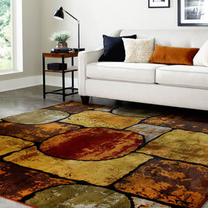 Multicolor 6' 1 x 6' 1 Cafe Square Area Rug 100% Polypropylene With Cotton Backing Modern Abstract Design Carpet for Home Living Room Dining Office Decor for Sale at Rug Engine