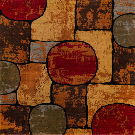 Multicolor 10' x 10' Cafe Square Area Rug 100% Polypropylene With Cotton Backing Modern Abstract Design Carpet for Home Living Room Dining Office Decor for Sale at Rug Engine