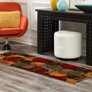 Multicolor 2' 7 x 12' Cafe Runner Area Rug 100% Polypropylene With Cotton Backing Modern Abstract Design Carpet for Home Living Room Dining Office Decor for Sale at Rug Engine