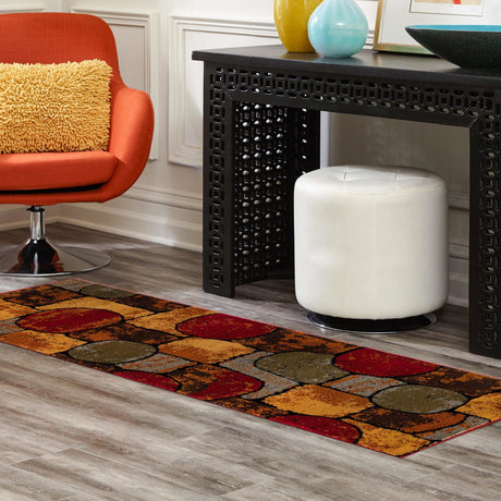 Multicolor 2' 7 x 12' Cafe Runner Area Rug 100% Polypropylene With Cotton Backing Modern Abstract Design Carpet for Home Living Room Dining Office Decor for Sale at Rug Engine