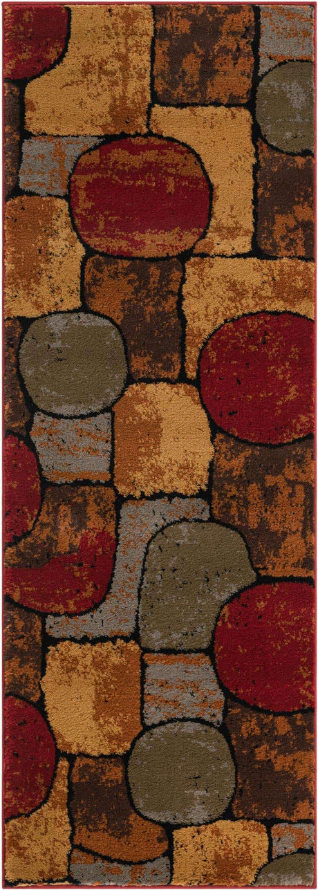 Multicolor 2' x 6' 1 Cafe Runner Area Rug 100% Polypropylene With Cotton Backing Modern Abstract Design Carpet for Home Living Room Dining Office Decor for Sale at Rug Engine