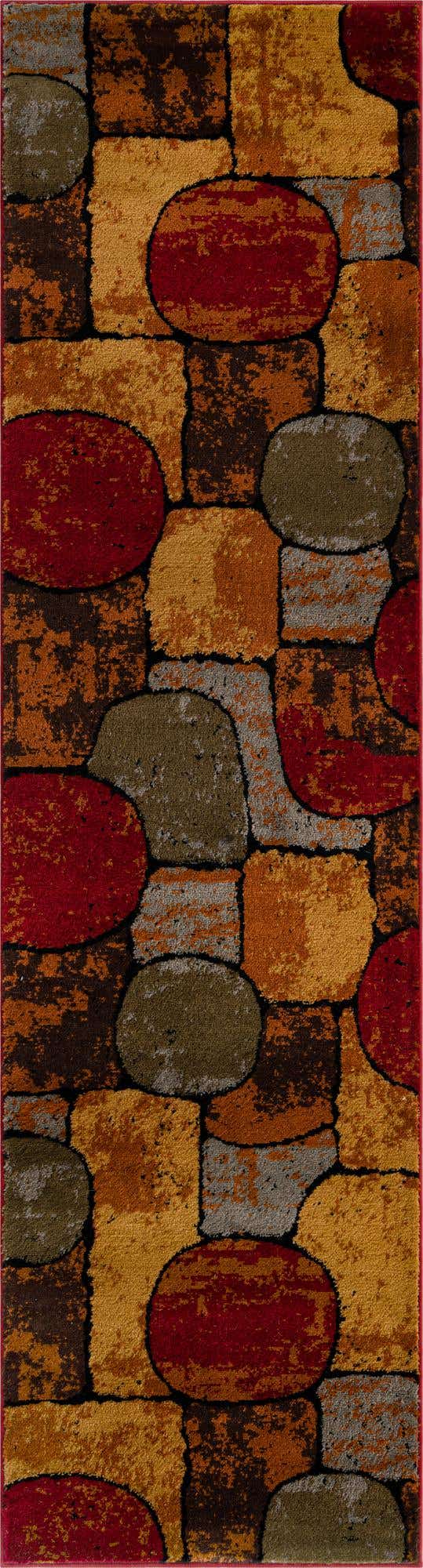 Multicolor 2' x 8' Cafe Runner Area Rug 100% Polypropylene With Cotton Backing Modern Abstract Design Carpet for Home Living Room Dining Office Decor for Sale at Rug Engine