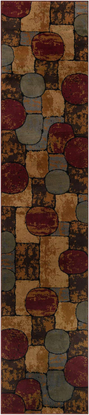 Multicolor 2' 7 x 12' Cafe Runner Area Rug 100% Polypropylene With Cotton Backing Modern Abstract Design Carpet for Home Living Room Dining Office Decor for Sale at Rug Engine