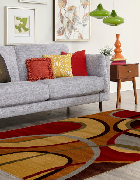 Multicolor 6' 1 x 9' Cafe Rectangle Area Rug 100% Polypropylene With Cotton Backing Modern Abstract Design Carpet for Home Living Room Dining Office Decor for Sale at Rug Engine