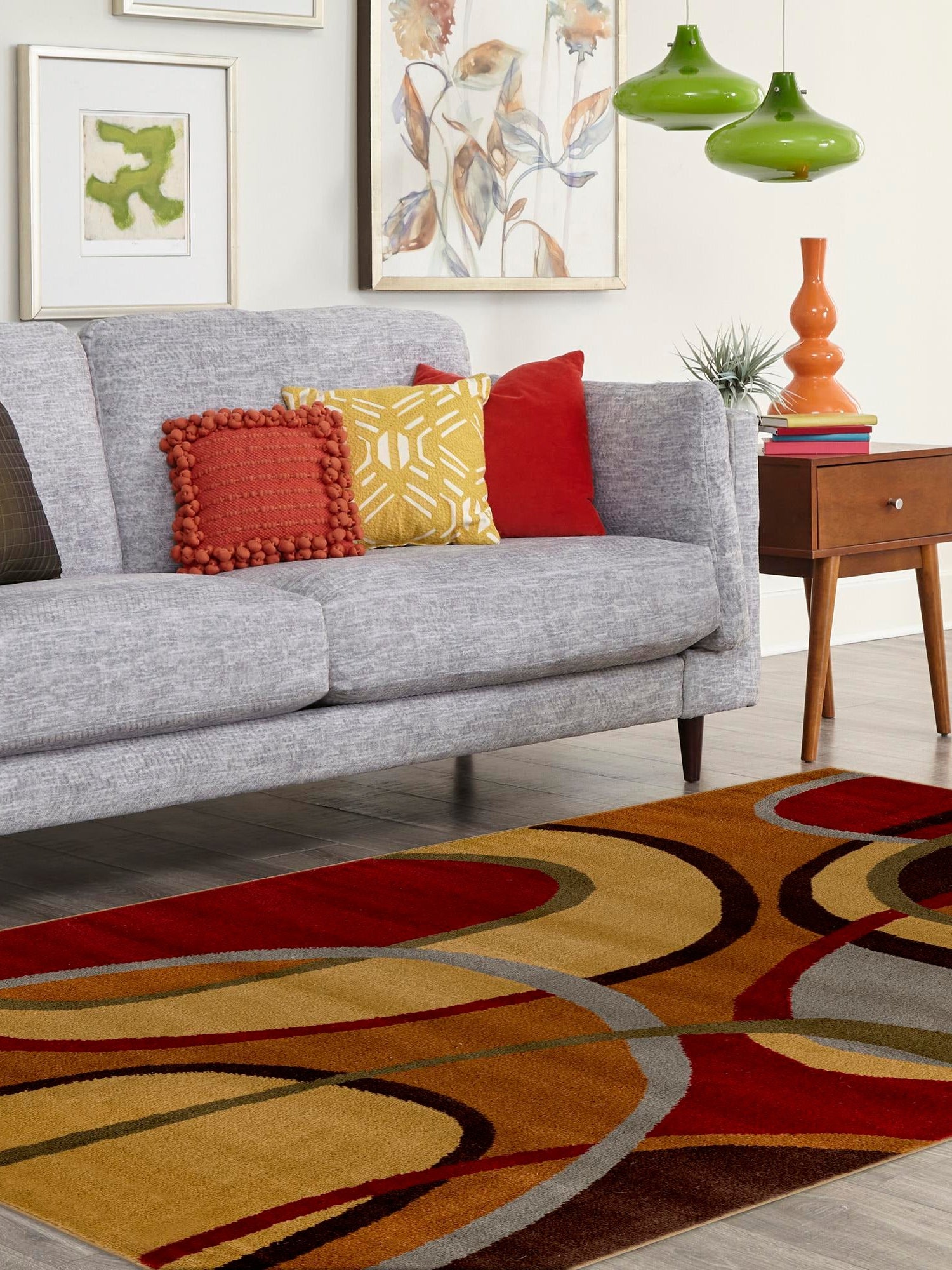 Multicolor 5' 3 x 8' Cafe Rectangle Area Rug 100% Polypropylene With Cotton Backing Modern Abstract Design Carpet for Home Living Room Dining Office Decor for Sale at Rug Engine