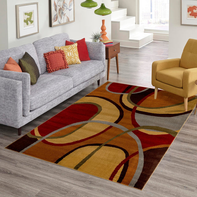 Multicolor 2' x 3' 1 Cafe Rectangle Area Rug 100% Polypropylene With Cotton Backing Modern Abstract Design Carpet for Home Living Room Dining Office Decor for Sale at Rug Engine