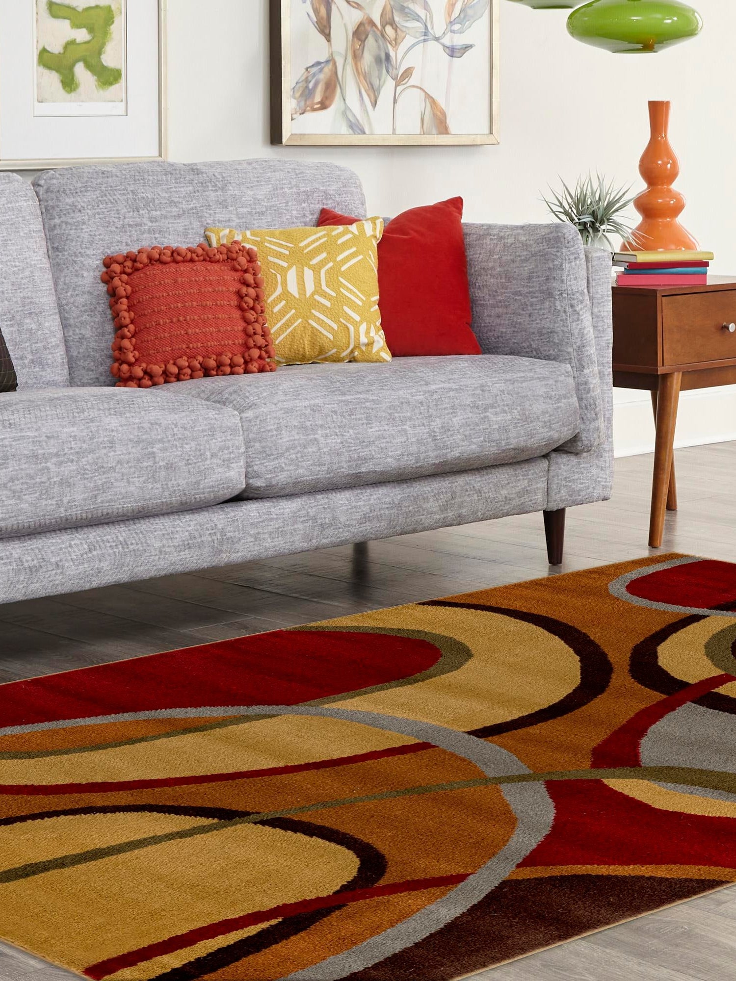 Multicolor 7' 10 x 10' Cafe Rectangle Area Rug 100% Polypropylene With Cotton Backing Modern Abstract Design Carpet for Home Living Room Dining Office Decor for Sale at Rug Engine