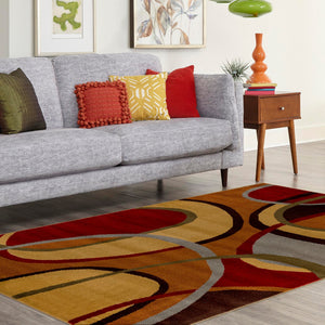 Multicolor 7' 10 x 10' Cafe Rectangle Area Rug 100% Polypropylene With Cotton Backing Modern Abstract Design Carpet for Home Living Room Dining Office Decor for Sale at Rug Engine