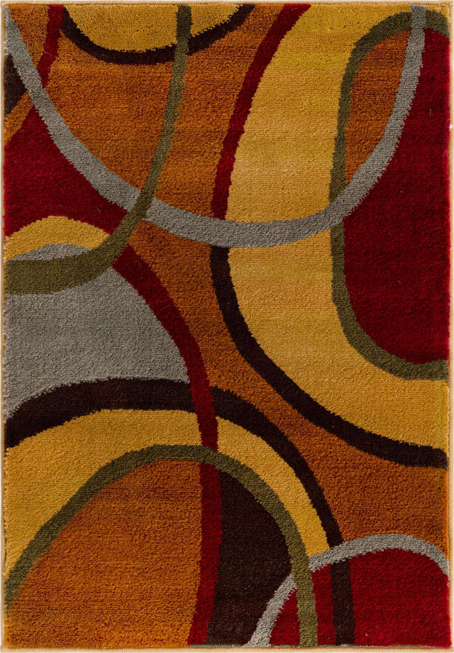 Multicolor 2' x 3' 1 Cafe Rectangle Area Rug 100% Polypropylene With Cotton Backing Modern Abstract Design Carpet for Home Living Room Dining Office Decor for Sale at Rug Engine