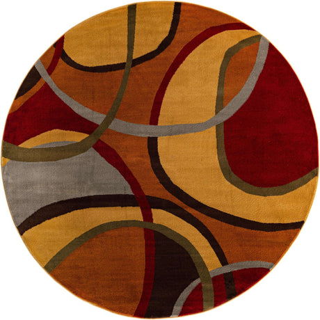 Multicolor 3' 1 x 3' 1 Cafe Round Area Rug 100% Polypropylene With Cotton Backing Modern Abstract Design Carpet for Home Living Room Dining Office Decor for Sale at Rug Engine