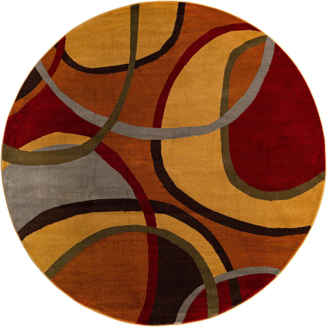 Multicolor 3' 1 x 3' 1 Cafe Round Area Rug 100% Polypropylene With Cotton Backing Modern Abstract Design Carpet for Home Living Room Dining Office Decor for Sale at Rug Engine