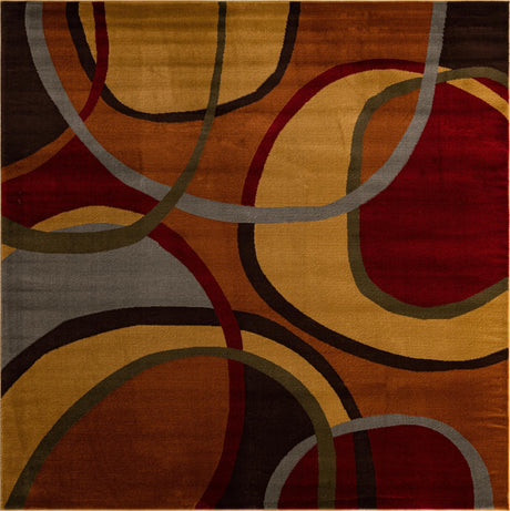 Multicolor 7' 10 x 7' 10 Cafe Square Area Rug 100% Polypropylene With Cotton Backing Modern Abstract Design Carpet for Home Living Room Dining Office Decor for Sale at Rug Engine