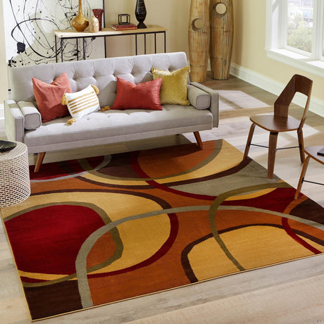 Multicolor 7' 10 x 7' 10 Cafe Square Area Rug 100% Polypropylene With Cotton Backing Modern Abstract Design Carpet for Home Living Room Dining Office Decor for Sale at Rug Engine