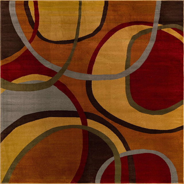 Multicolor 7' 10 x 7' 10 Cafe Square Area Rug 100% Polypropylene With Cotton Backing Modern Abstract Design Carpet for Home Living Room Dining Office Decor for Sale at Rug Engine