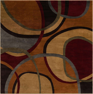 Multicolor 10' x 10' Cafe Square Area Rug 100% Polypropylene With Cotton Backing Modern Abstract Design Carpet for Home Living Room Dining Office Decor for Sale at Rug Engine