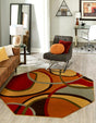 Multicolor 7' 1 x 7' 1 Cafe Octagon Area Rug 100% Polypropylene With Cotton Backing Modern Abstract Design Carpet for Home Living Room Dining Office Decor for Sale at Rug Engine