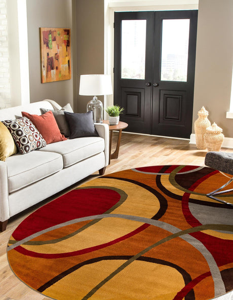 Multicolor 5' 3 x 8' Cafe Oval Area Rug 100% Polypropylene With Cotton Backing Modern Abstract Design Carpet for Home Living Room Dining Office Decor for Sale at Rug Engine