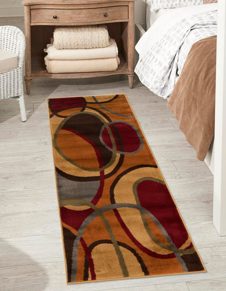 Multicolor 2' 7 x 12' Cafe Runner Area Rug 100% Polypropylene With Cotton Backing Modern Abstract Design Carpet for Home Living Room Dining Office Decor for Sale at Rug Engine