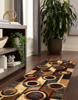 Multicolor 2' x 6' Cafe Runner Area Rug 100% Polypropylene With Cotton Backing Modern Abstract Design Carpet for Home Living Room Dining Office Decor for Sale at Rug Engine