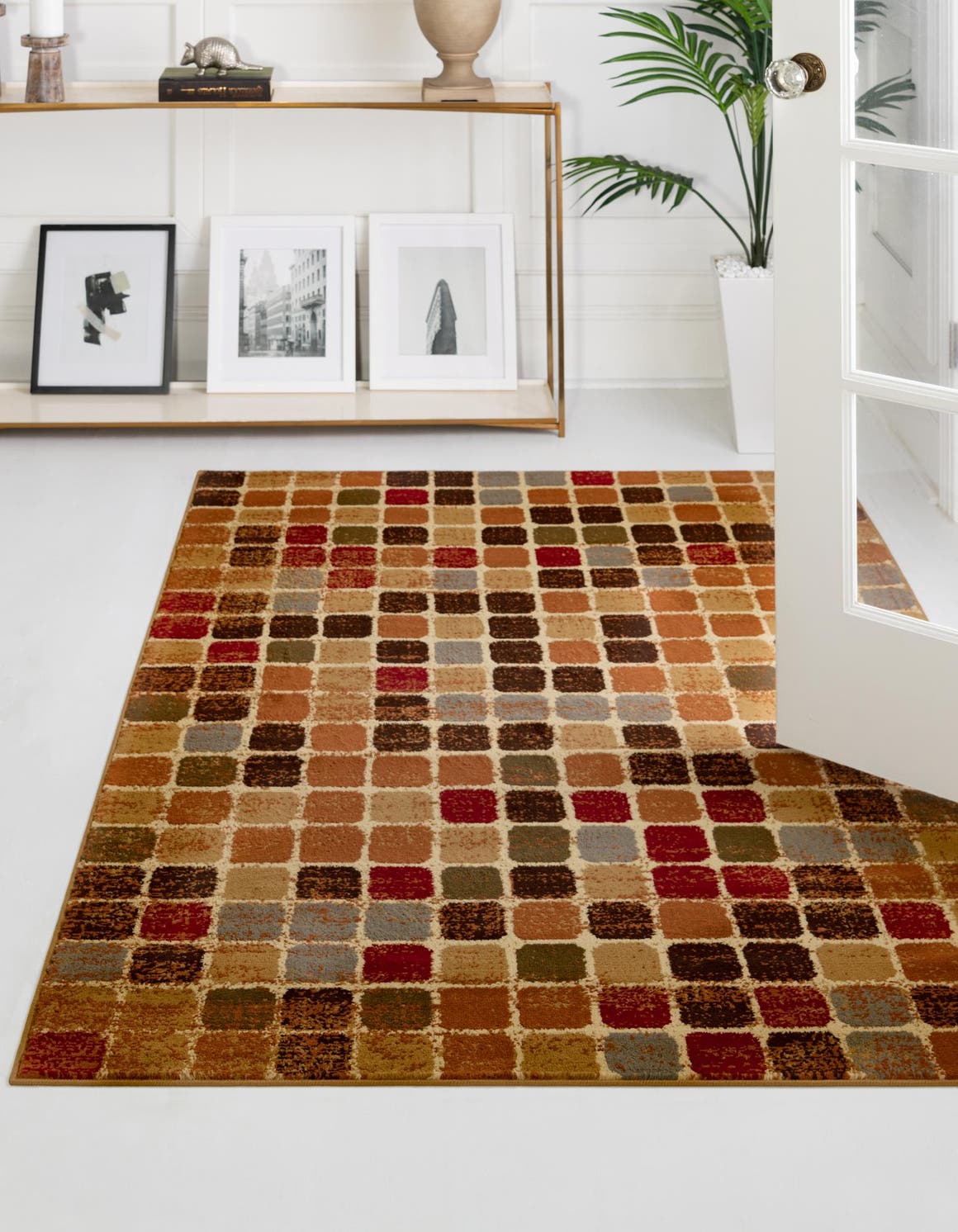 Multicolor 6' x 9' Cafe Rectangle Area Rug 100% Polypropylene With Cotton Backing Modern Abstract Design Carpet for Home Living Room Dining Office Decor for Sale at Rug Engine