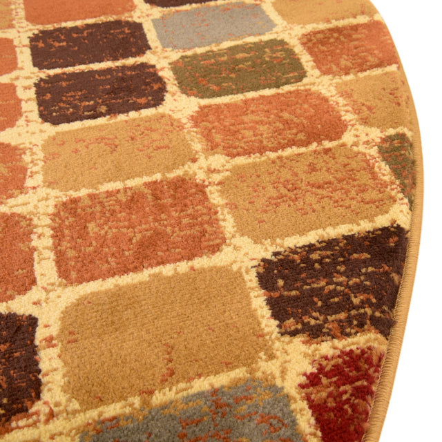 Multicolor 7' 10 x 7' 10 Cafe Round Area Rug 100% Polypropylene With Cotton Backing Modern Abstract Design Carpet for Home Living Room Dining Office Decor for Sale at Rug Engine