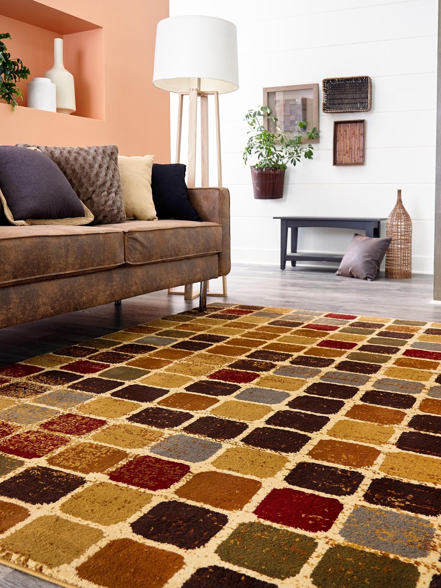 Multicolor 7' 10 x 7' 10 Cafe Square Area Rug 100% Polypropylene With Cotton Backing Modern Abstract Design Carpet for Home Living Room Dining Office Decor for Sale at Rug Engine