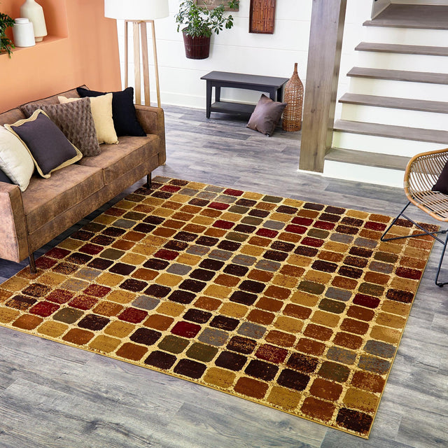 Multicolor 10' x 10' Cafe Square Area Rug 100% Polypropylene With Cotton Backing Modern Abstract Design Carpet for Home Living Room Dining Office Decor for Sale at Rug Engine