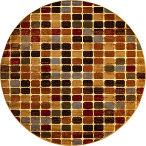 Multicolor 7' x 7' Cafe Octagon Area Rug 100% Polypropylene With Cotton Backing Modern Abstract Design Carpet for Home Living Room Dining Office Decor for Sale at Rug Engine