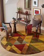 Multicolor 3' 3 x 3' 3 Cafe Round Area Rug 100% Polypropylene With Cotton Backing Modern Abstract Design Carpet for Home Living Room Dining Office Decor for Sale at Rug Engine
