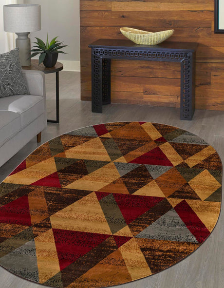 Multicolor 5' 3 x 8' Cafe Oval Area Rug 100% Polypropylene With Cotton Backing Modern Abstract Design Carpet for Home Living Room Dining Office Decor for Sale at Rug Engine