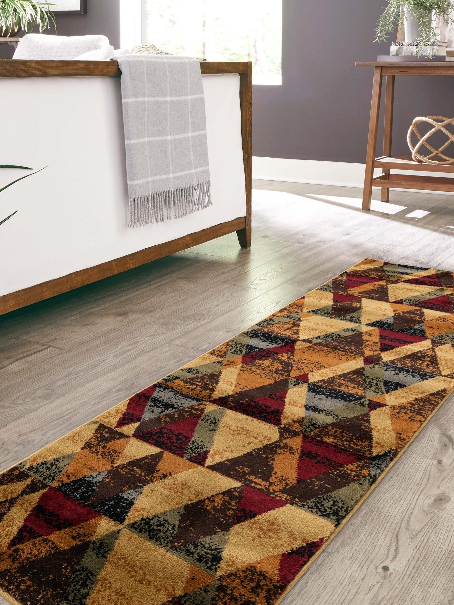Multicolor 2' x 6' Cafe Runner Area Rug 100% Polypropylene With Cotton Backing Modern Abstract Design Carpet for Home Living Room Dining Office Decor for Sale at Rug Engine