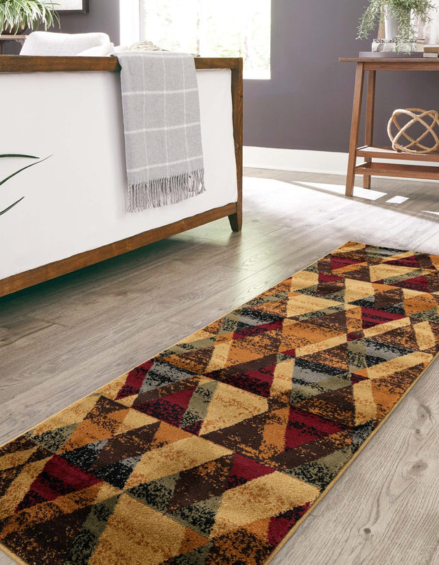 Multicolor 2' x 8' Cafe Runner Area Rug 100% Polypropylene With Cotton Backing Modern Abstract Design Carpet for Home Living Room Dining Office Decor for Sale at Rug Engine