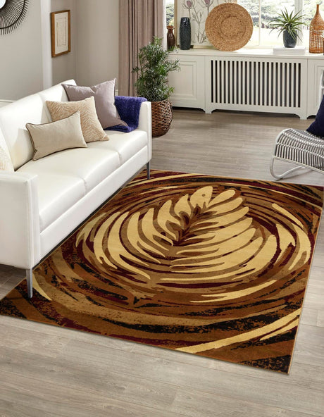 Beige 10' x 14' Cafe Rectangle Area Rug 100% Polypropylene With Cotton Backing Modern Abstract Design Carpet for Home Living Room Dining Office Decor for Sale at Rug Engine