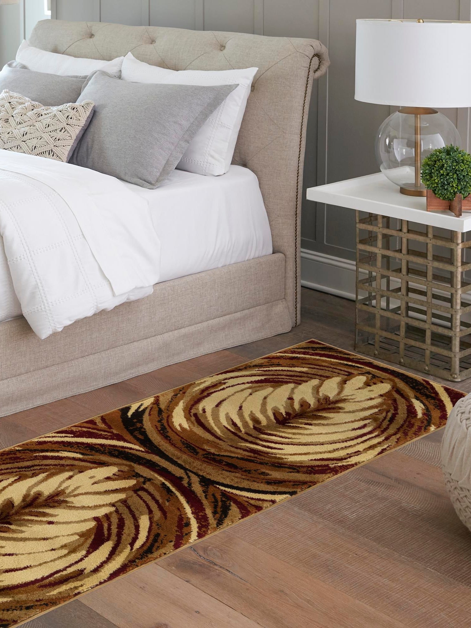 Beige 2' x 8' Cafe Runner Area Rug 100% Polypropylene With Cotton Backing Modern Abstract Design Carpet for Home Living Room Dining Office Decor for Sale at Rug Engine