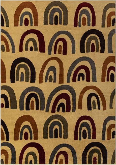 Cream 10' x 14' 1 Cafe Rectangle Area Rug 100% Polypropylene With Cotton Backing Modern Abstract Design Carpet for Home Living Room Dining Office Decor for Sale at Rug Engine