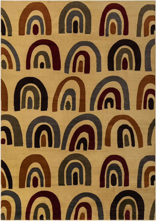Cream 10' x 14' 1 Cafe Rectangle Area Rug 100% Polypropylene With Cotton Backing Modern Abstract Design Carpet for Home Living Room Dining Office Decor for Sale at Rug Engine