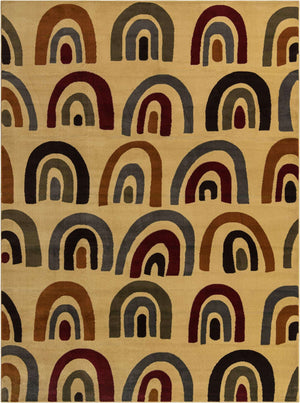 Cream 9' x 12' Cafe Rectangle Area Rug 100% Polypropylene With Cotton Backing Modern Abstract Design Carpet for Home Living Room Dining Office Decor for Sale at Rug Engine