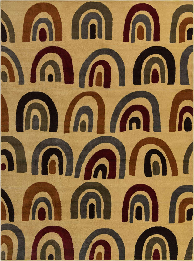 Cream 9' x 12' Cafe Rectangle Area Rug 100% Polypropylene With Cotton Backing Modern Abstract Design Carpet for Home Living Room Dining Office Decor for Sale at Rug Engine
