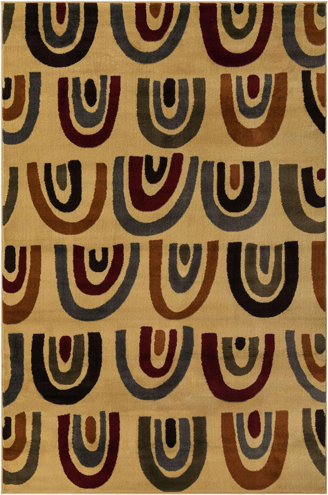 Cream 6' 1 x 9' Cafe Rectangle Area Rug 100% Polypropylene With Cotton Backing Modern Abstract Design Carpet for Home Living Room Dining Office Decor for Sale at Rug Engine