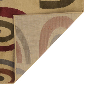 Cream 7' 10 x 7' 10 Cafe Square Area Rug 100% Polypropylene With Cotton Backing Modern Abstract Design Carpet for Home Living Room Dining Office Decor for Sale at Rug Engine