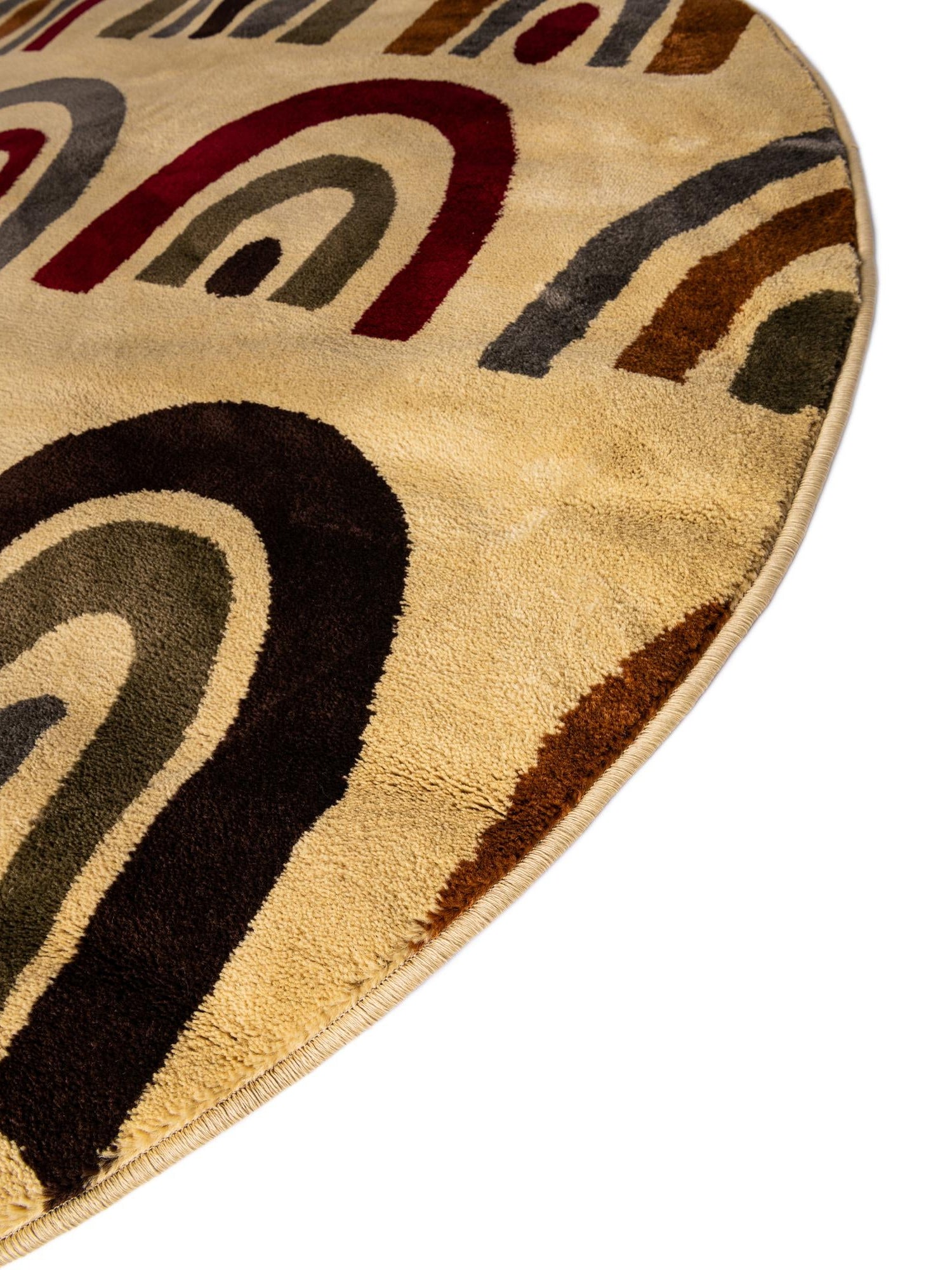 Cream 5' 3 x 8' Cafe Oval Area Rug 100% Polypropylene With Cotton Backing Modern Abstract Design Carpet for Home Living Room Dining Office Decor for Sale at Rug Engine