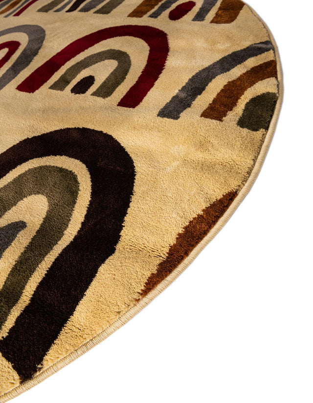 Cream 5' 3 x 8' Cafe Oval Area Rug 100% Polypropylene With Cotton Backing Modern Abstract Design Carpet for Home Living Room Dining Office Decor for Sale at Rug Engine