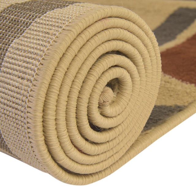 Cream 5' 3 x 8' Cafe Oval Area Rug 100% Polypropylene With Cotton Backing Modern Abstract Design Carpet for Home Living Room Dining Office Decor for Sale at Rug Engine