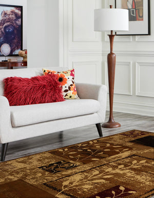 Beige 7' 10 x 10' Cafe Rectangle Area Rug 100% Polypropylene With Cotton Backing Modern Abstract Design Carpet for Home Living Room Dining Office Decor for Sale at Rug Engine
