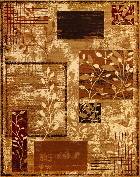 Beige 7' 10 x 10' Cafe Rectangle Area Rug 100% Polypropylene With Cotton Backing Modern Abstract Design Carpet for Home Living Room Dining Office Decor for Sale at Rug Engine