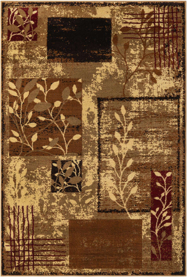 Beige 4' 1 x 6' 1 Cafe Rectangle Area Rug 100% Polypropylene With Cotton Backing Modern Abstract Design Carpet for Home Living Room Dining Office Decor for Sale at Rug Engine
