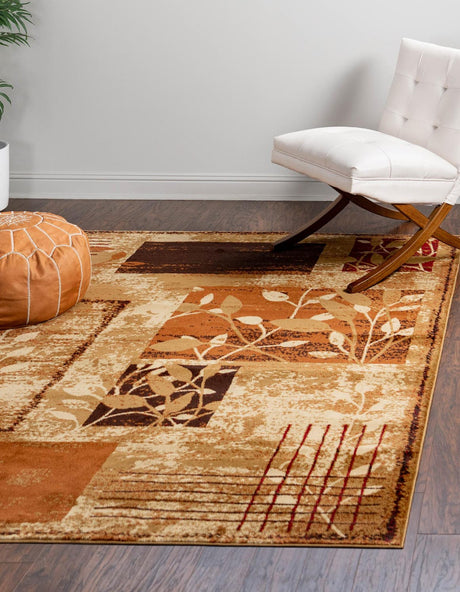Beige 7' 10 x 7' 10 Cafe Square Area Rug 100% Polypropylene With Cotton Backing Modern Abstract Design Carpet for Home Living Room Dining Office Decor for Sale at Rug Engine